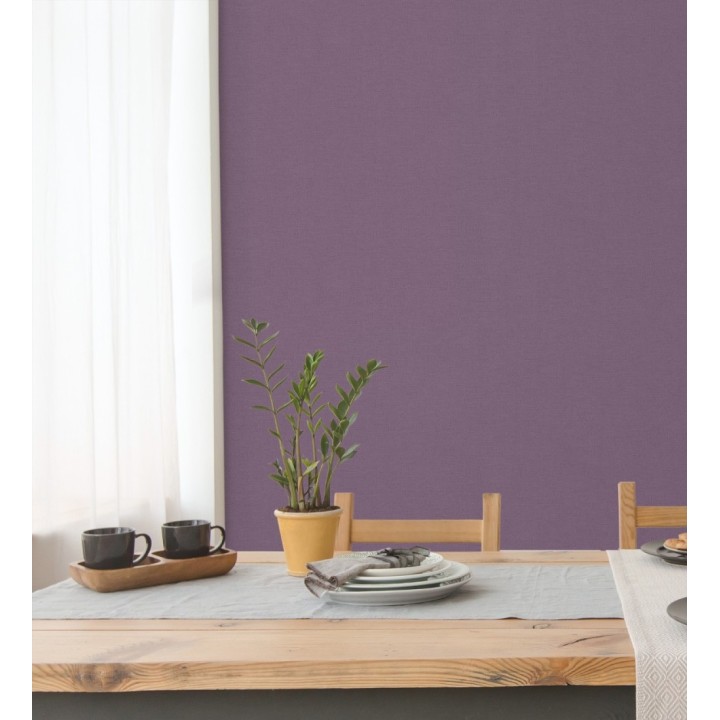 Papel pintado liso con textura lienzo pintado color amatista - Brighton Amethyst 685362