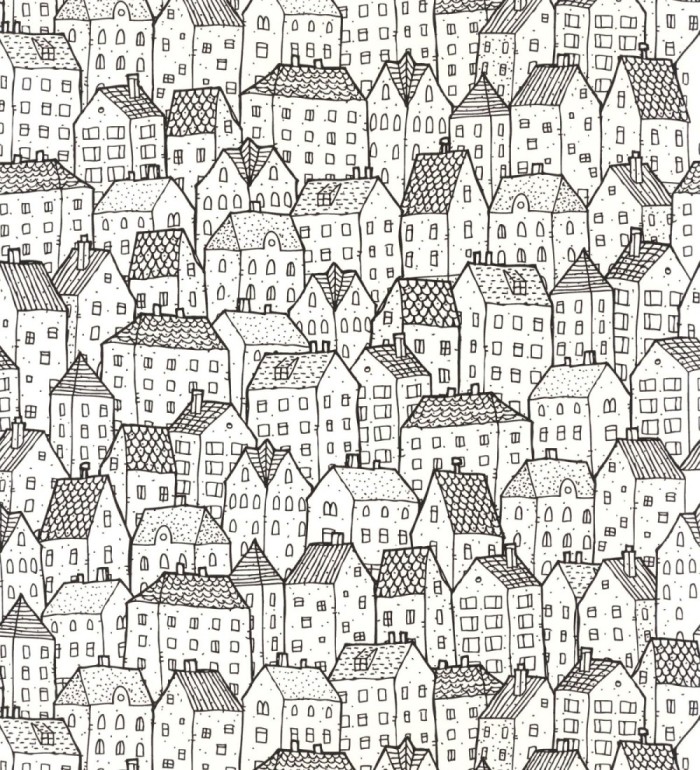 Papel pintado villa de casitas pequeñas - Le Village 126865