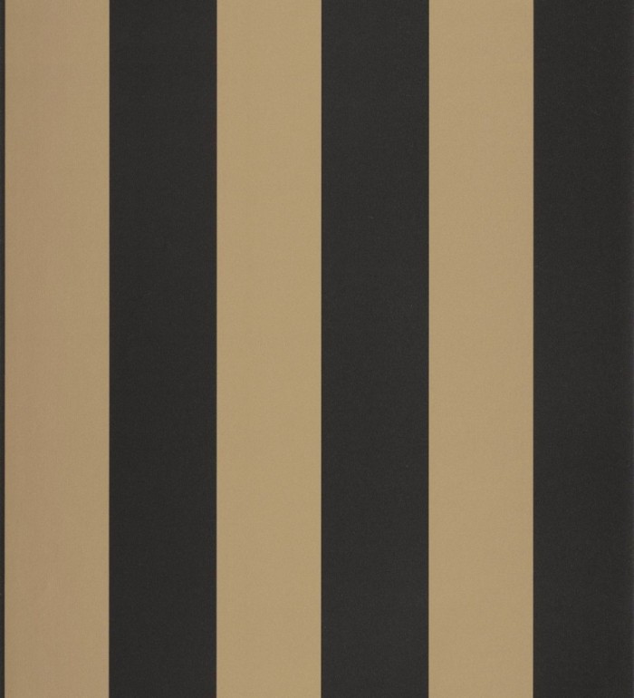 Papel pintado rayas negro y dorado - Rover Stripes 126874