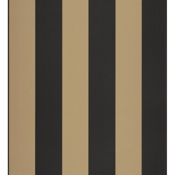 Papel pintado rayas negro y dorado - Rover Stripes 126874