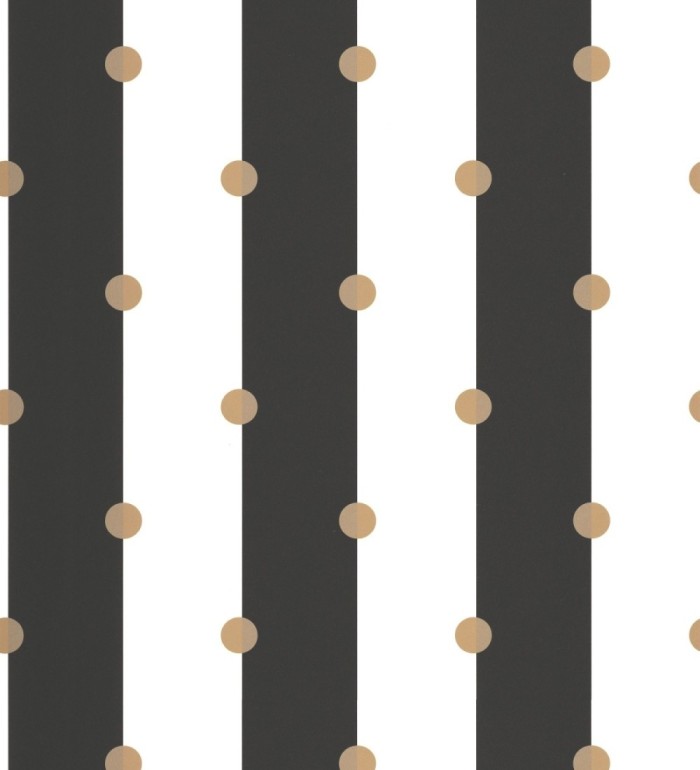 Papel pintado rayas blancas y negras con lunares - Dot Stripes 126877