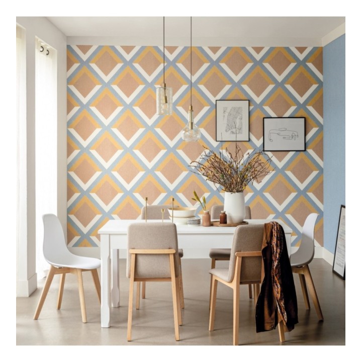 Papel pintado geométrico rombos superpuestos - Wilton House 126902