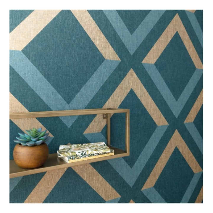 Papel pintado geométrico rombos superpuestos - Wilton House 126903