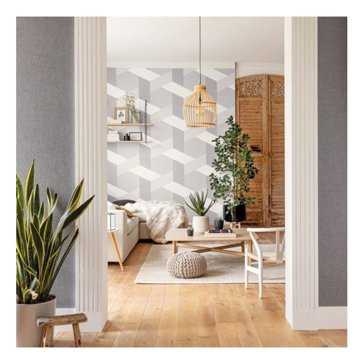 Papel pintado geométrico de líneas transversales - Danton 126908