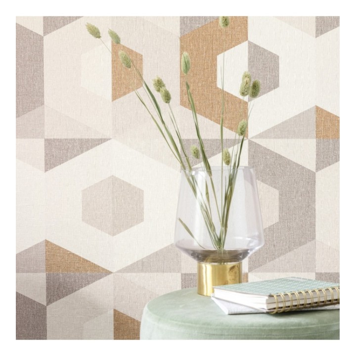 Papel pintado geométrico de hexágonos - Hexagon House 126912