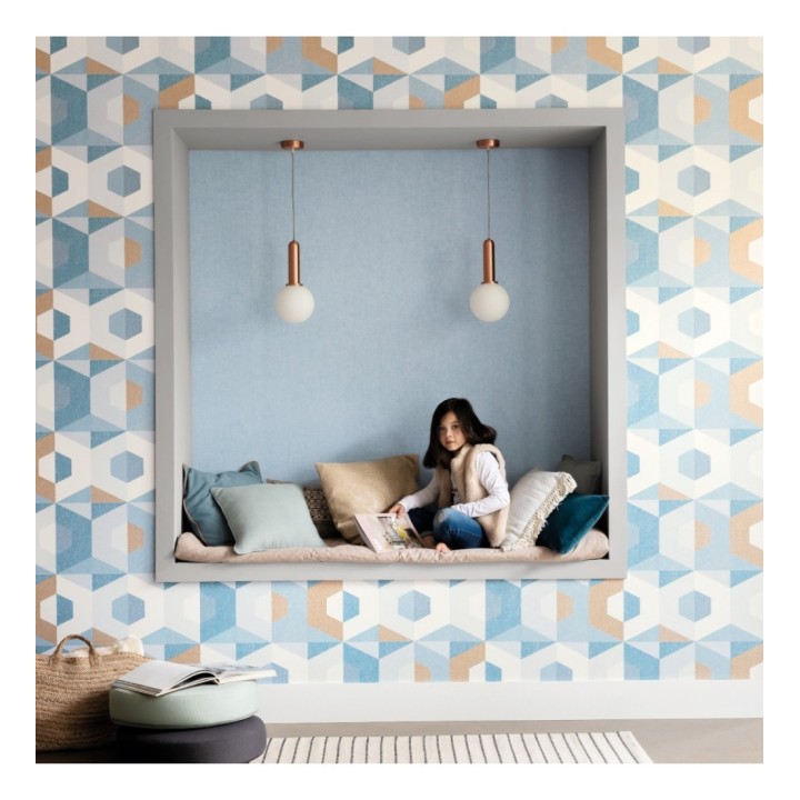 Papel pintado geométrico de hexágonos - Hexagon House 126914