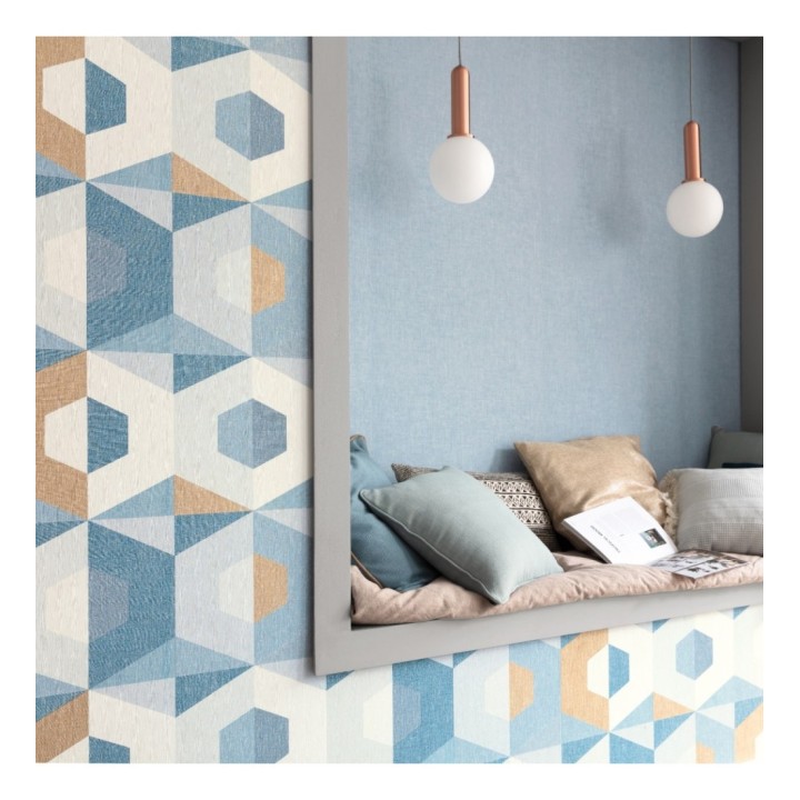 Papel pintado geométrico de hexágonos - Hexagon House 126914