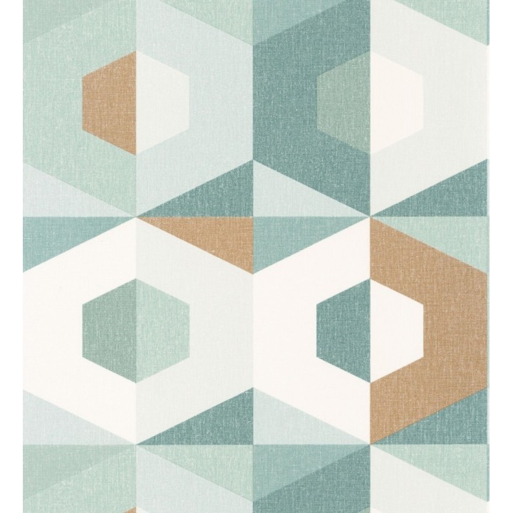Papel pintado geométrico de hexágonos - Hexagon House 126915