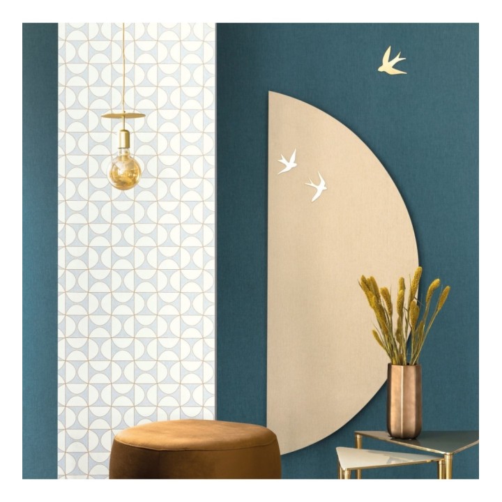 Papel pintado liso texturizado turquesa oscuro - Atelier Texture 126933