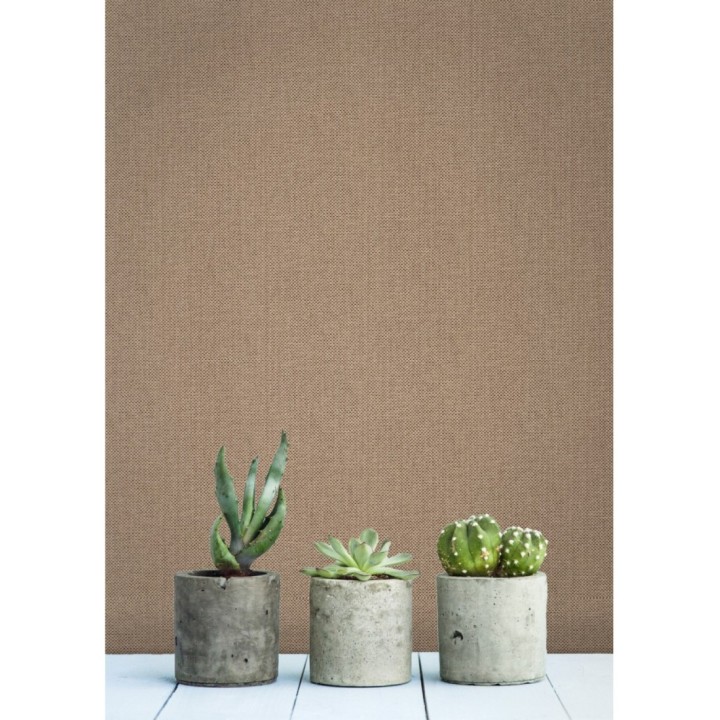 Papel pintado liso texturizado marrón tierra - Melvin Texture 126947