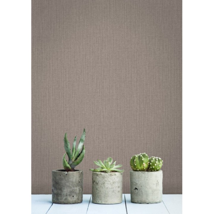 Papel pintado liso texturizado marrón grisáceo - Melvin Texture 126951