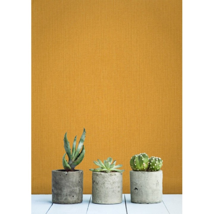 Papel pintado liso texturizado ocre luminoso - Melvin Texture 126959