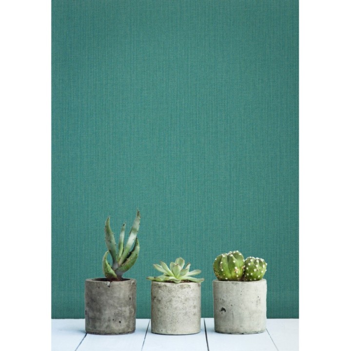 Papel pintado liso texturizado turquesa intenso - Melvin Texture 126971