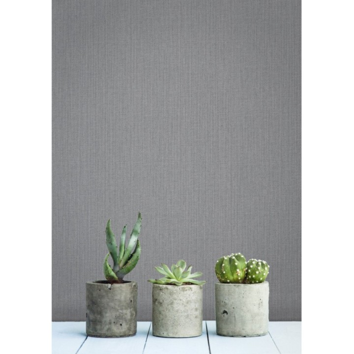 Papel pintado liso texturizado gris oscuro - Melvin Texture 126978