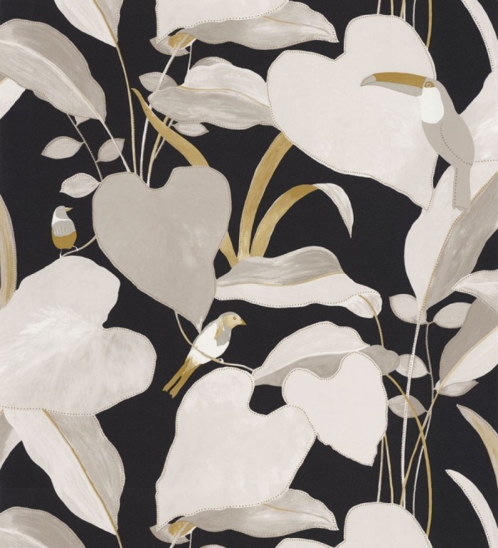 Papel pintado tucán y colibrís sobre hojas - Papúa 127015