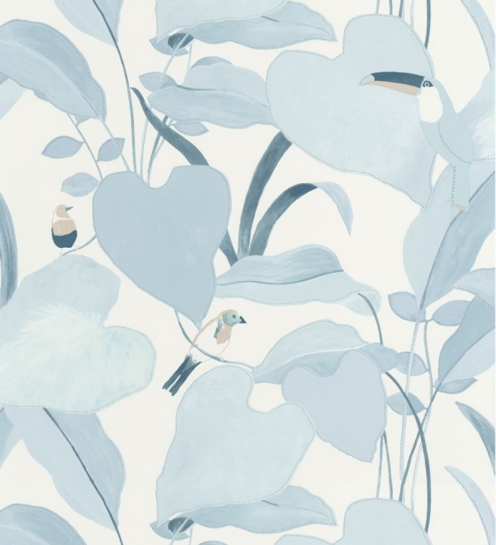 Papel pintado tucán y colibrís sobre hojas - Papúa 127017