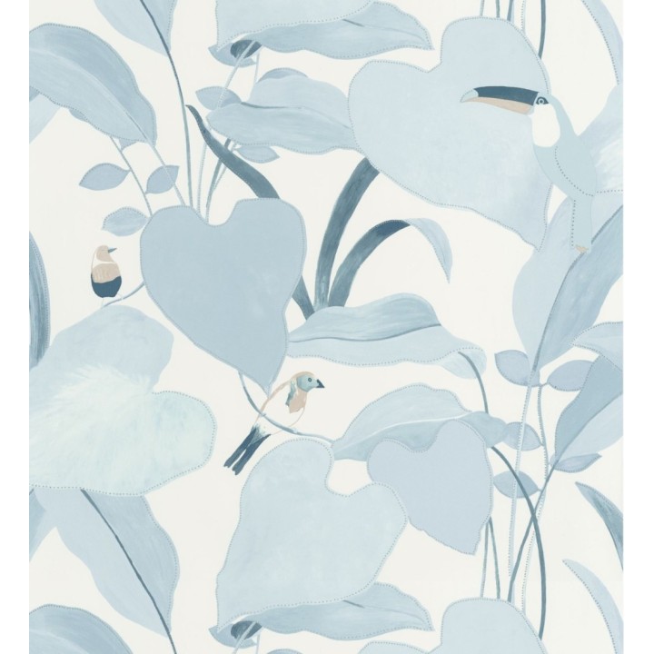 Papel pintado tucán y colibrís sobre hojas - Papúa 127017