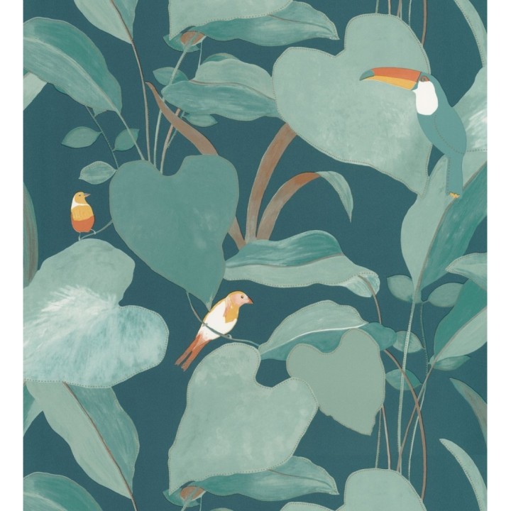 Papel pintado tucán y colibrís sobre hojas - Papúa 127018