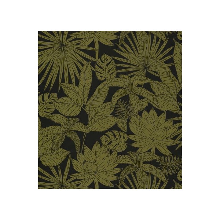 Papel pintado hojas dibujadas verde - Sri Lanka 127025