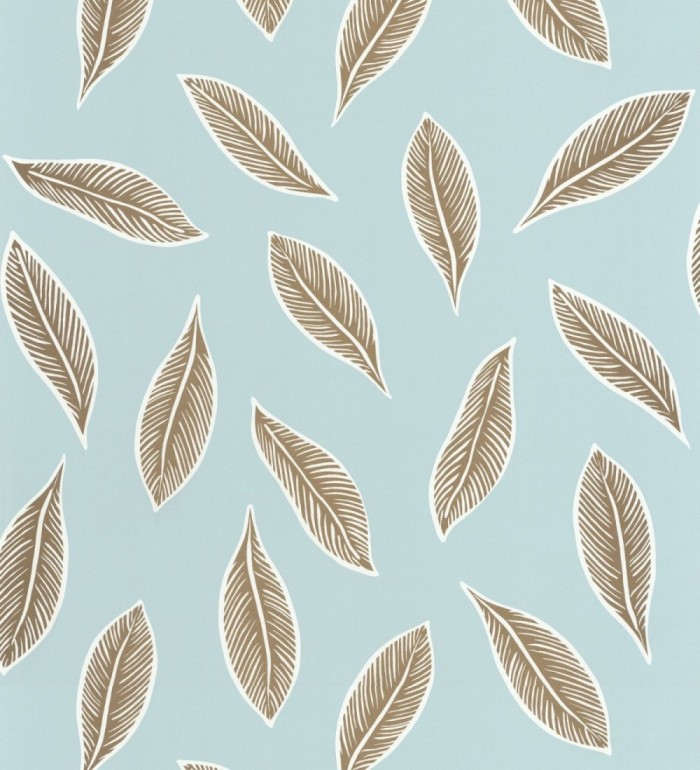 Papel pintado hojas decorativas celeste - Glasgow Fall 127028