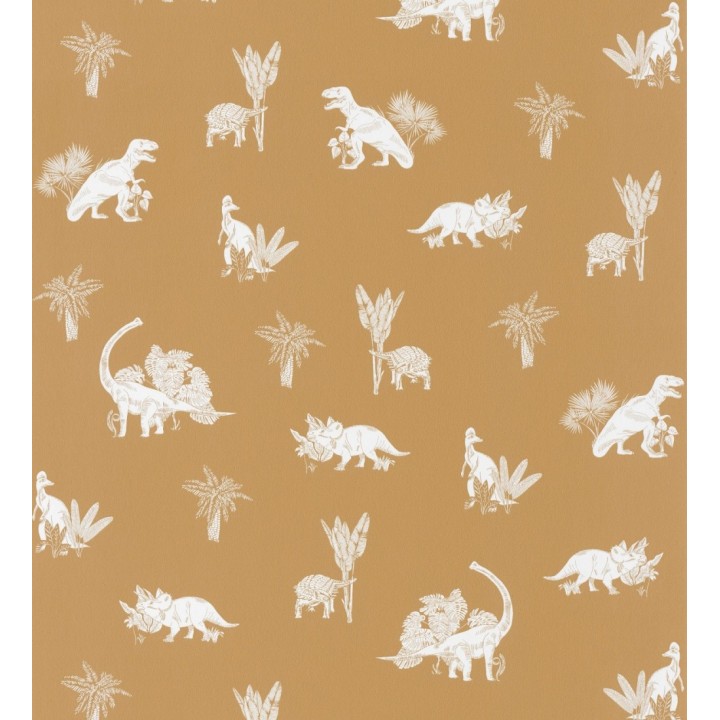Papel pintado dinosaurios ocre - Dinosaurs Jungle 127046