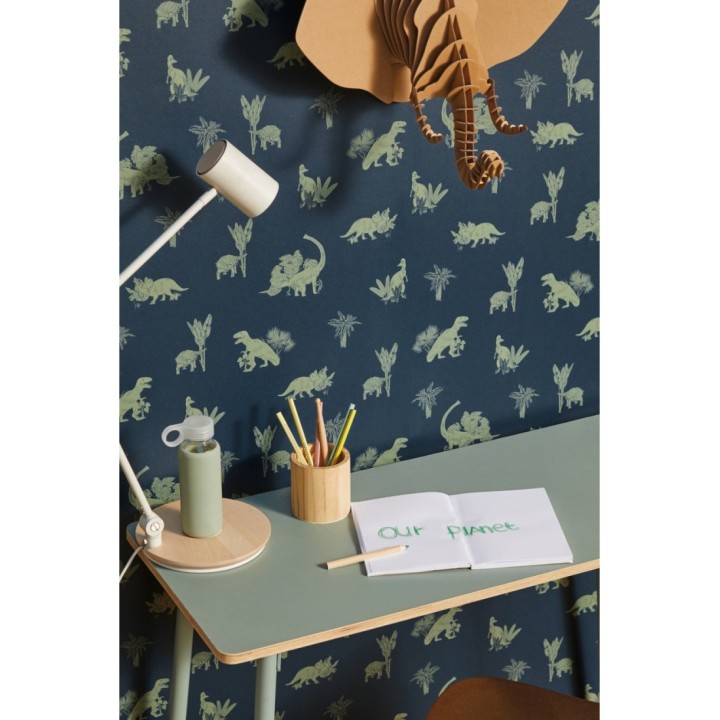 Papel pintado dinosaurios negro y verde - Dinosaurs Jungle 127047