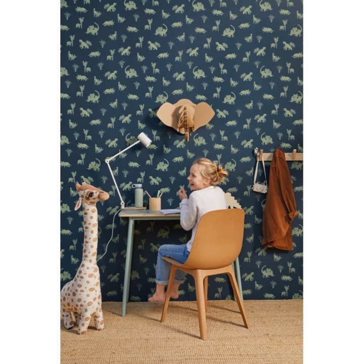 Papel pintado dinosaurios negro y verde - Dinosaurs Jungle 127047