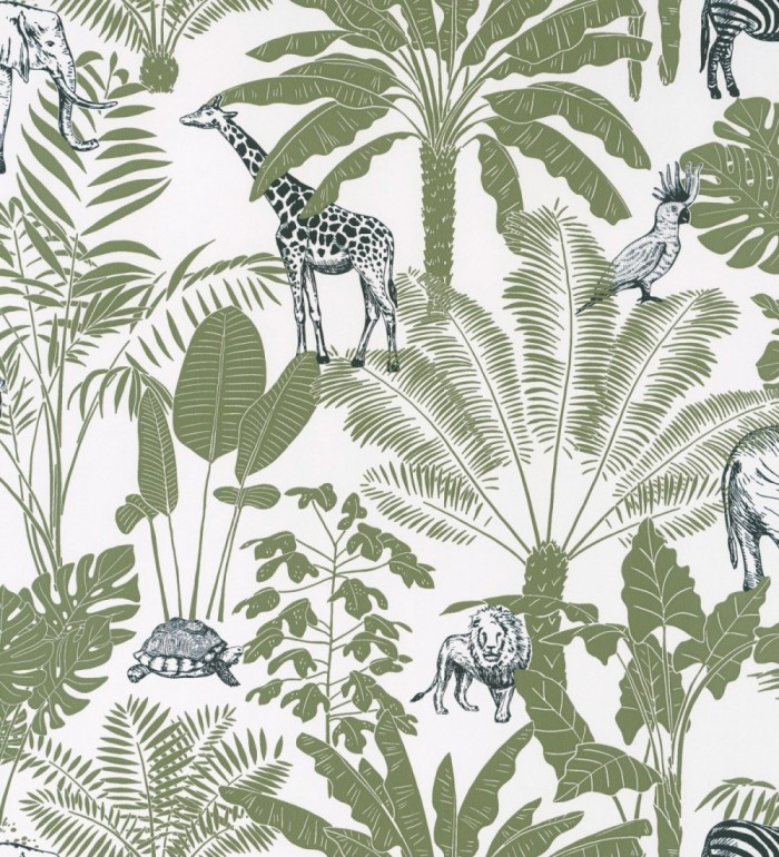 Papel pintado animales africanos en la jungla - Family Jungle 127054