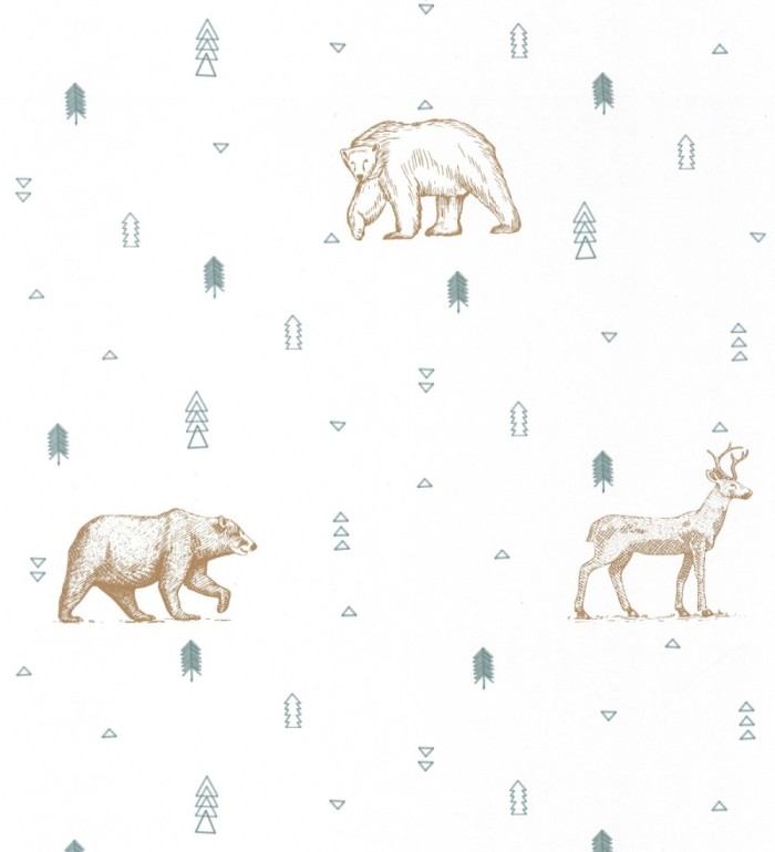 Papel pintado de ciervos y osos - Alaska Animals 127063