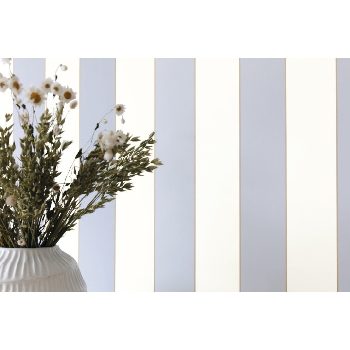 Papel pintado de rayas perfiladas en oro - Raya Palais 127078