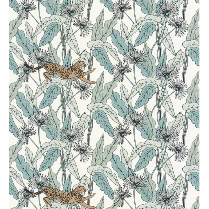 Papel pintado leopardos y hojas - Wild Garden 127084