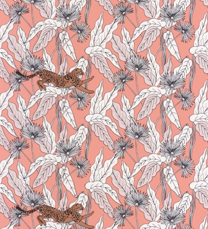 Papel pintado leopardos y hojas - Wild Garden 127085