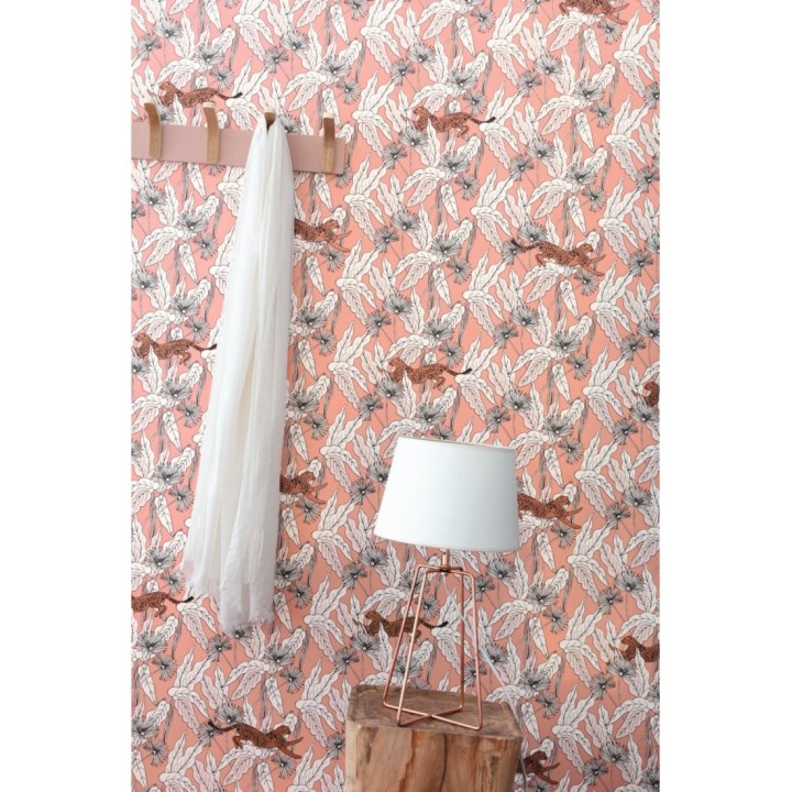 Papel pintado leopardos y hojas - Wild Garden 127085