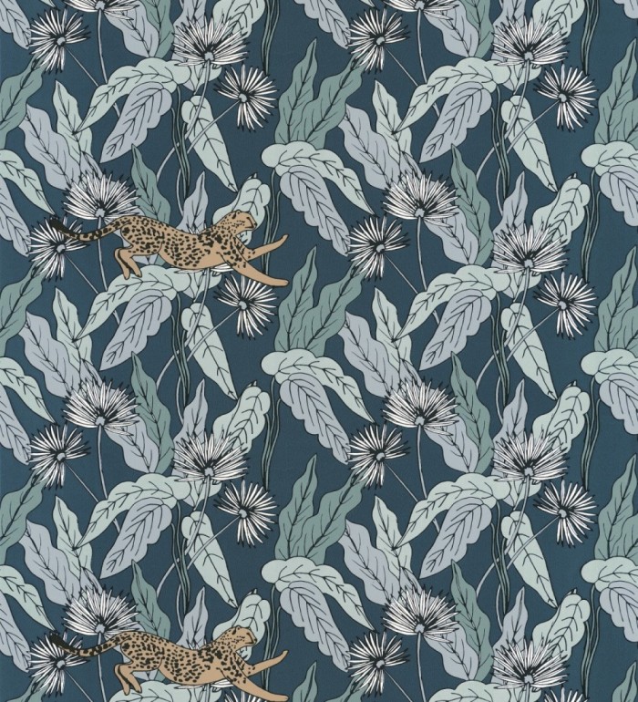 Papel pintado leopardos y hojas - Wild Garden 127086