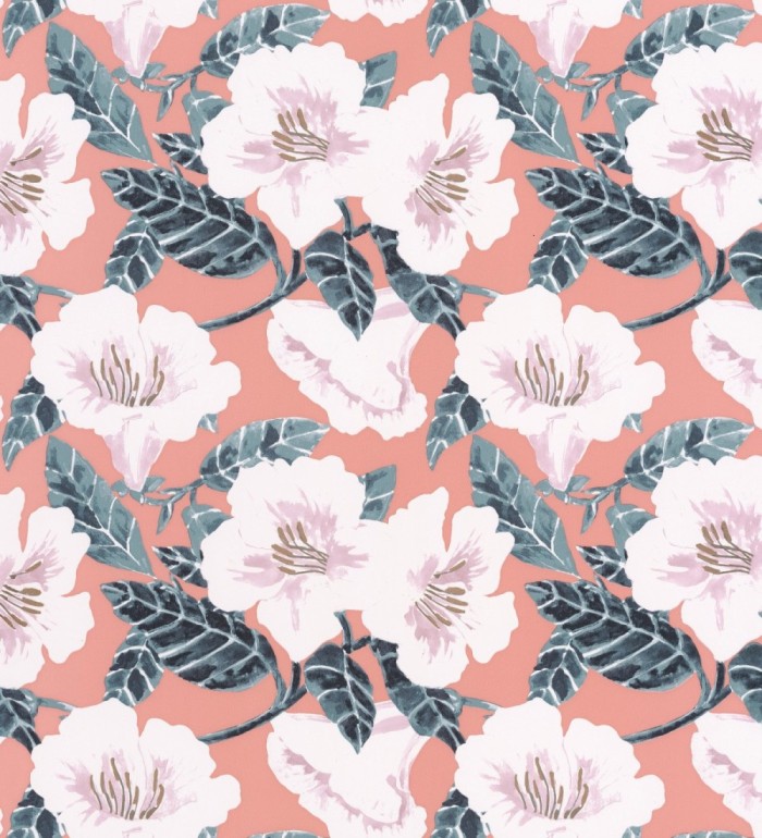 Papel pintado flores grandes y hojas - Kaisu Flowers 127091