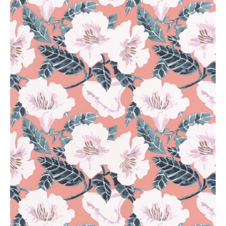 Papel pintado flores grandes y hojas - Kaisu Flowers 127091