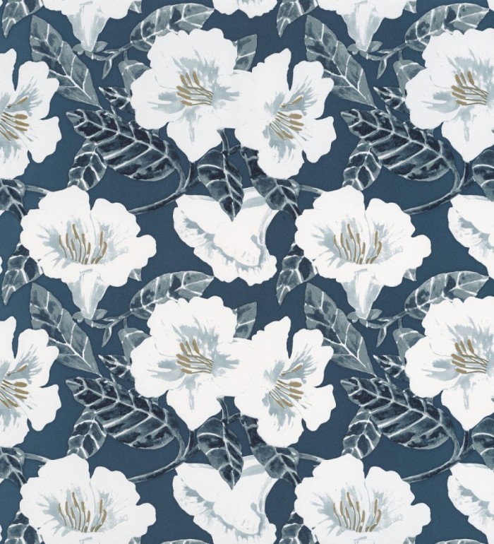 Papel pintado flores grandes y hojas - Kaisu Flowers 127093