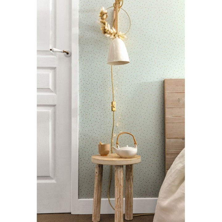 Papel pintado liso con inserciones doradas - Taylor Rain 127112