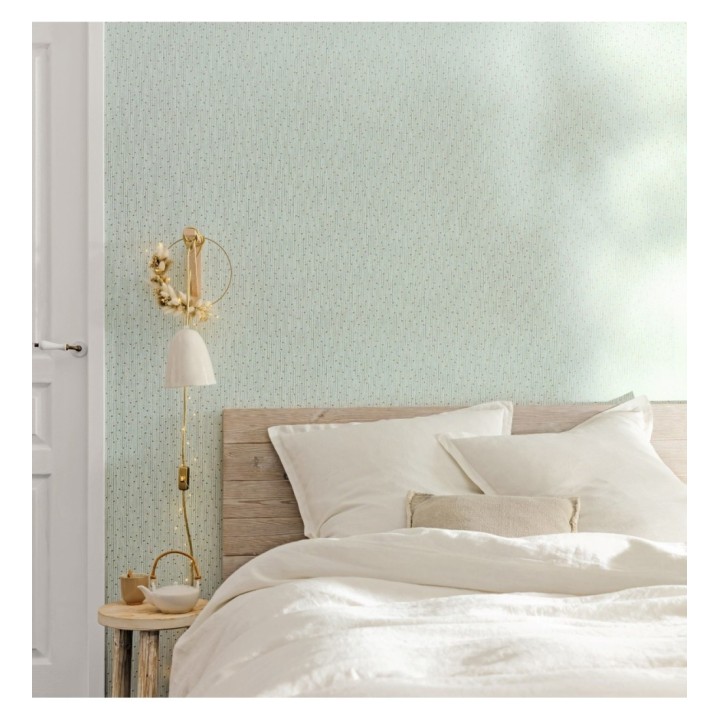 Papel pintado liso con inserciones doradas - Taylor Rain 127112