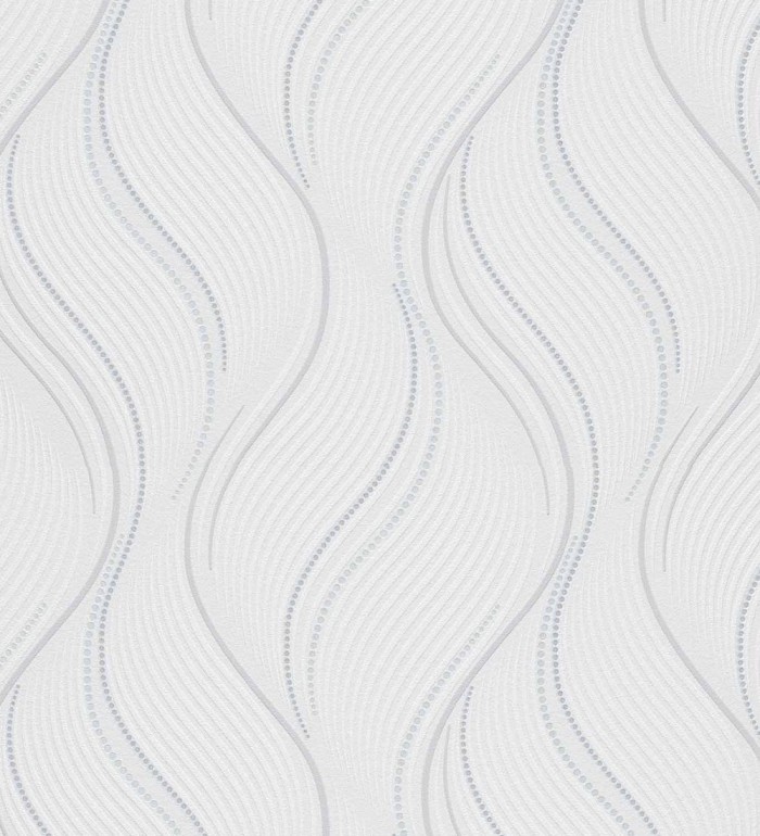 Papel pintado geométrico de ondas blanco - Spinel 127114