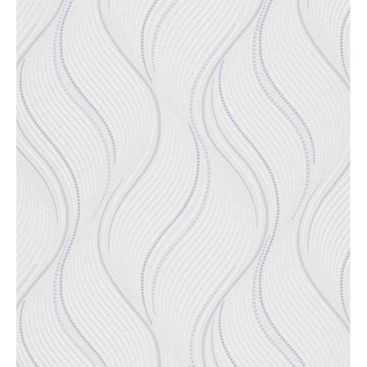Papel pintado geométrico de ondas blanco - Spinel 127114