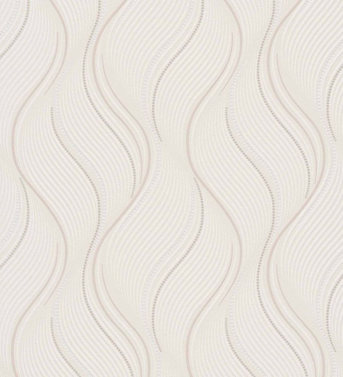 Papel pintado geométrico de ondas beige - Spinel 127115