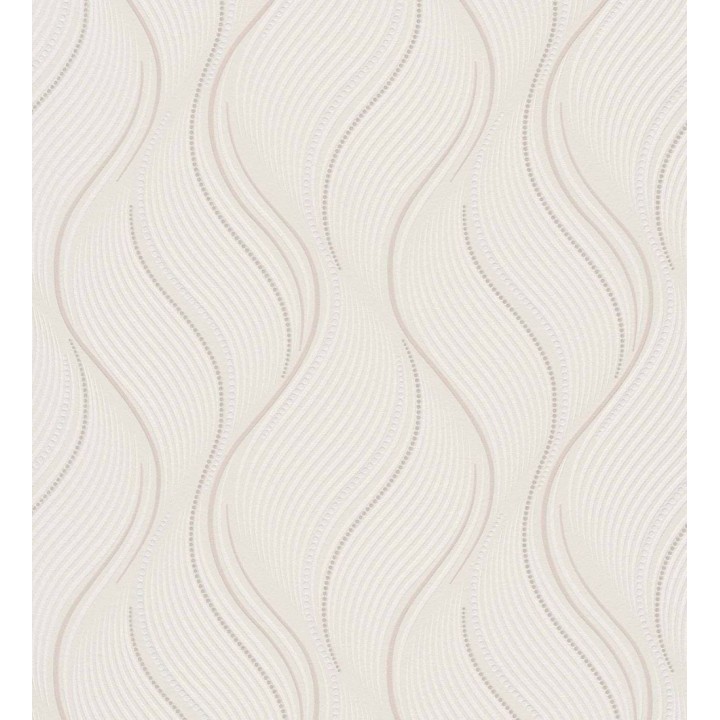 Papel pintado geométrico de ondas beige - Spinel 127115