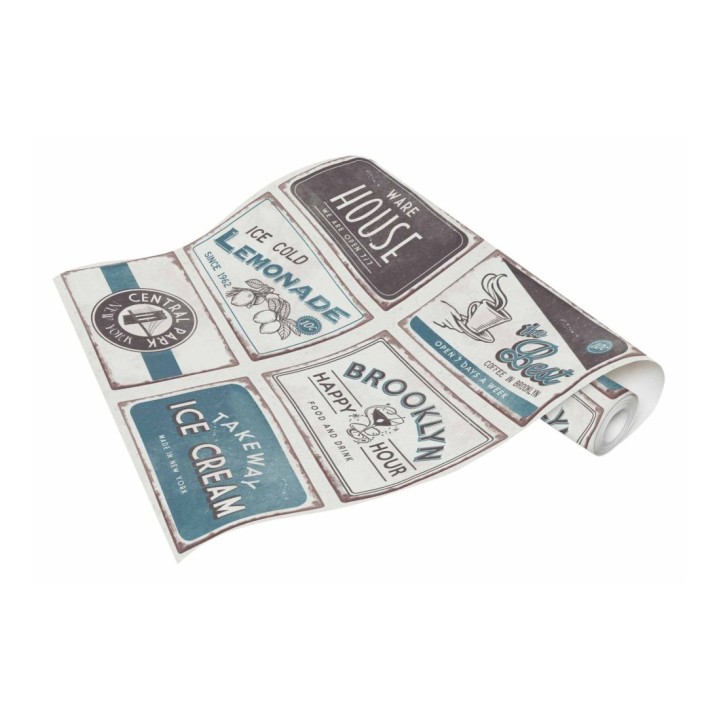 Papel pintado con rótulos de bar americano estilo pop art - Brooklyn Bar 127125