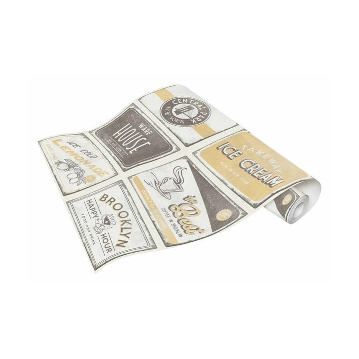 Papel pintado con rótulos de bar americano estilo pop art - Brooklyn Bar 127126