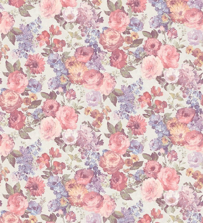 Papel pintado flores estilo vintage romántico - Diana Flowers 127134