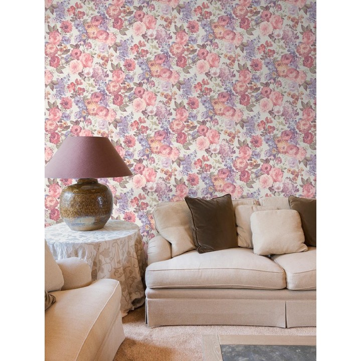 Papel pintado flores estilo vintage romántico - Diana Flowers 127134