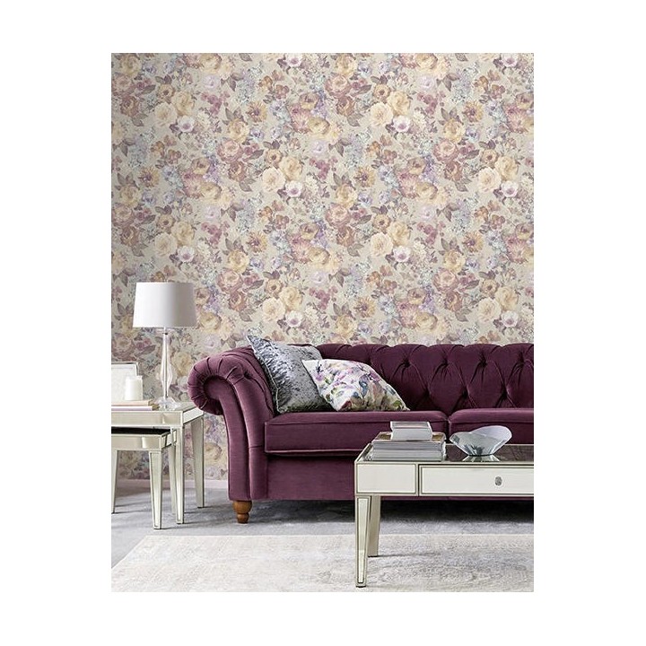 Papel pintado flores estilo vintage romántico - Diana Flowers 127135