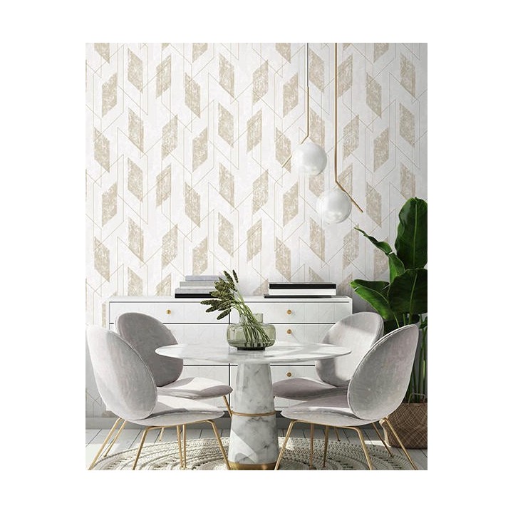 Papel pintado geométrico efecto 3D - Zircoon 127146