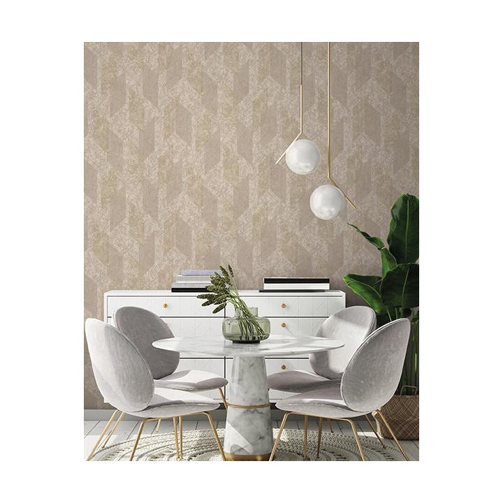 Papel pintado geométrico efecto 3D - Zircoon 127148